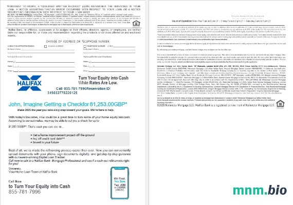 Zjednoczone Królestwo Halifax Bank wyciąg z kredytu hipotecznego w formatach Word i PDF, 4 strony 3-4